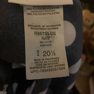 Navy and white polkadot dress